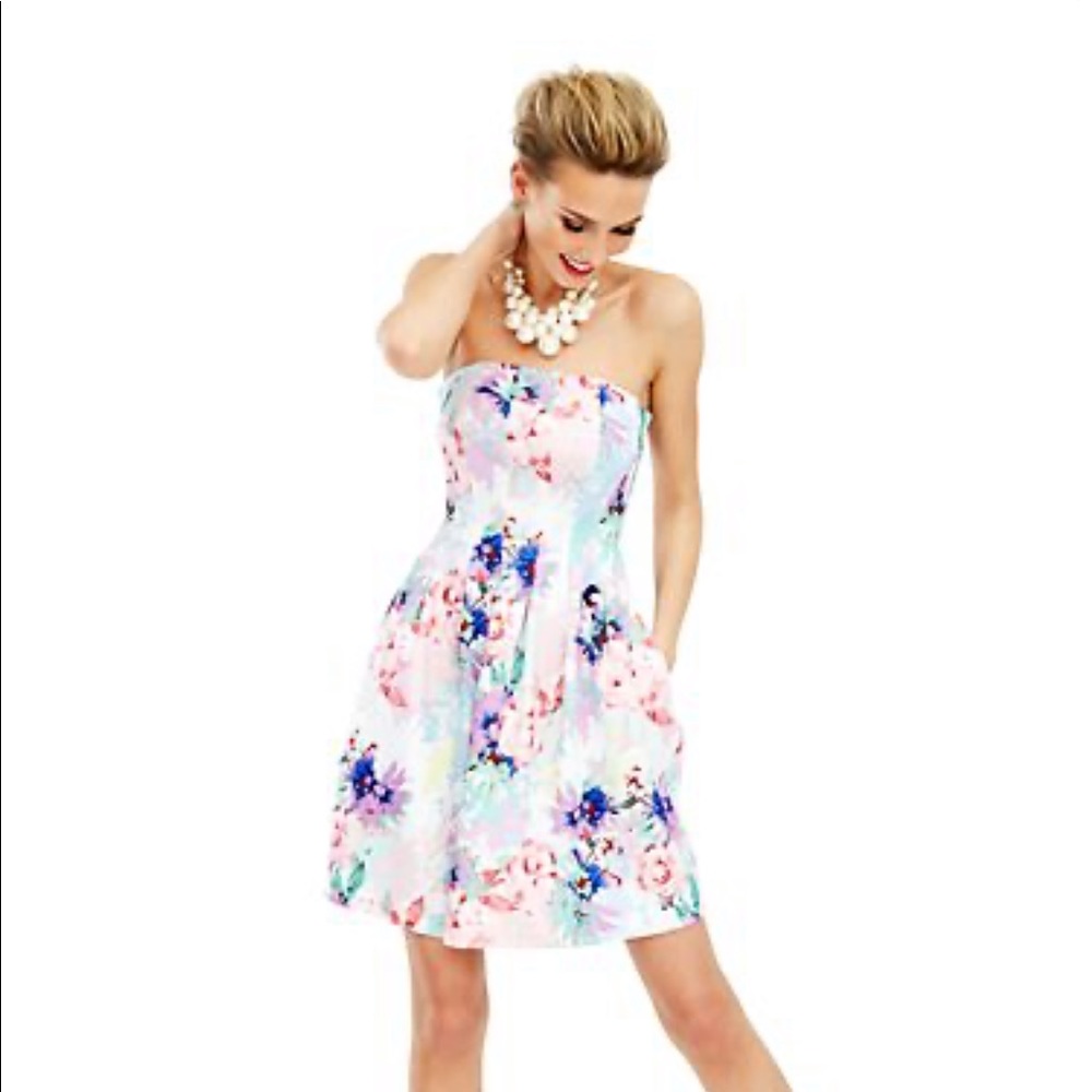 Flora Scuba Strapless Dress